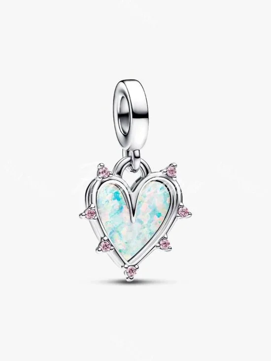Pandora Friendship Opalescent Double Dangle Charm - Picture 1 of 5